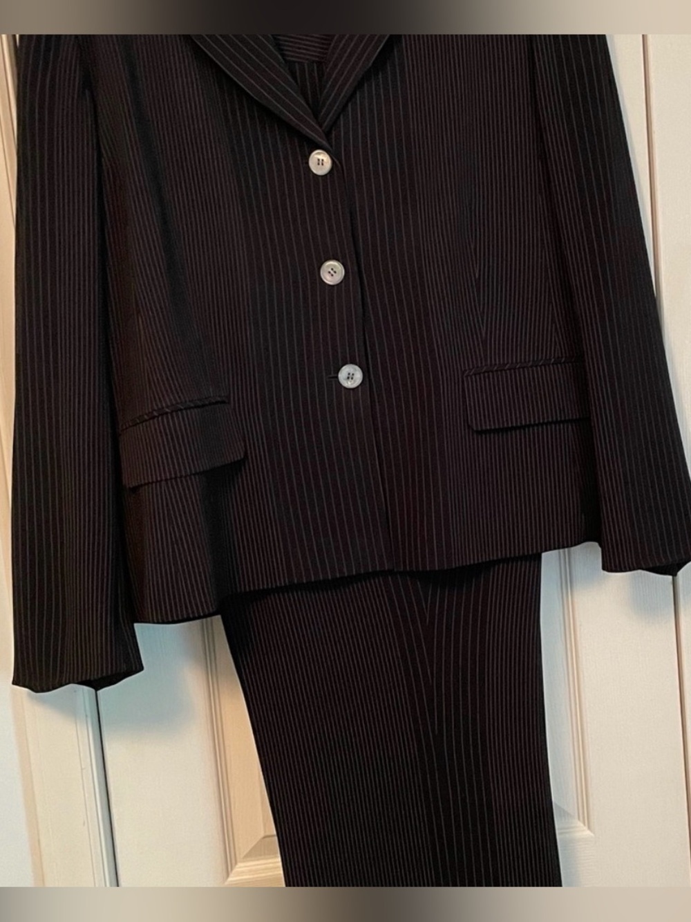 Jones New York Black Pinstripe Two-Piece Suit